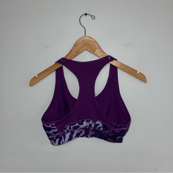 Adidas Sports Bra Women’s Size Small Purple Black Animal Print Racerback TechFit - Picture 5 of 5